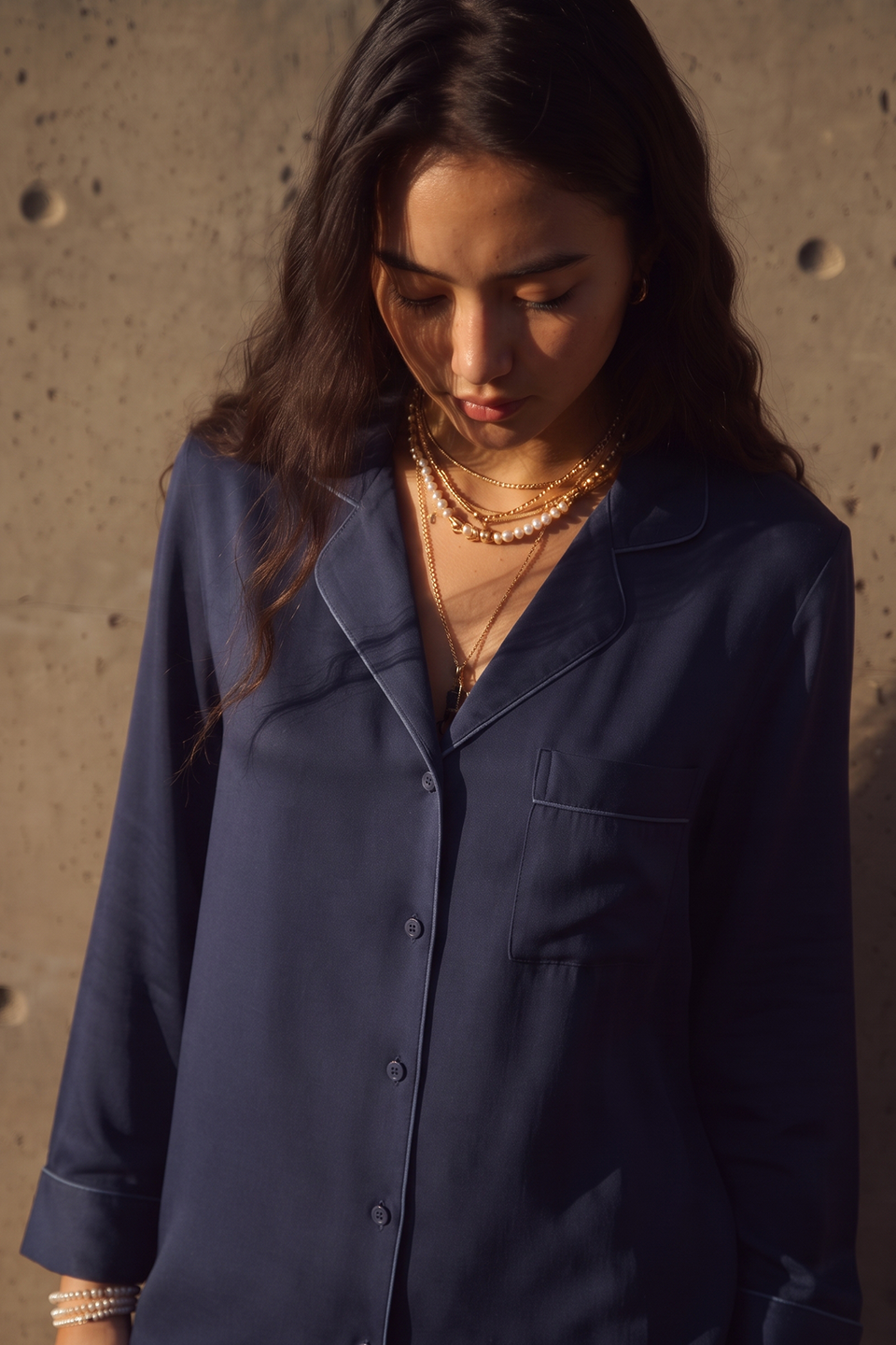 Cloud Pajama Set - Navyblue