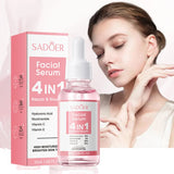 SADOER .4 IN1 Facial Serum 30ml Hyaluronic Acid Vitamin C Vitamin E Nicotinamide Essence Moisturizing Whitening Brightenin SD02488