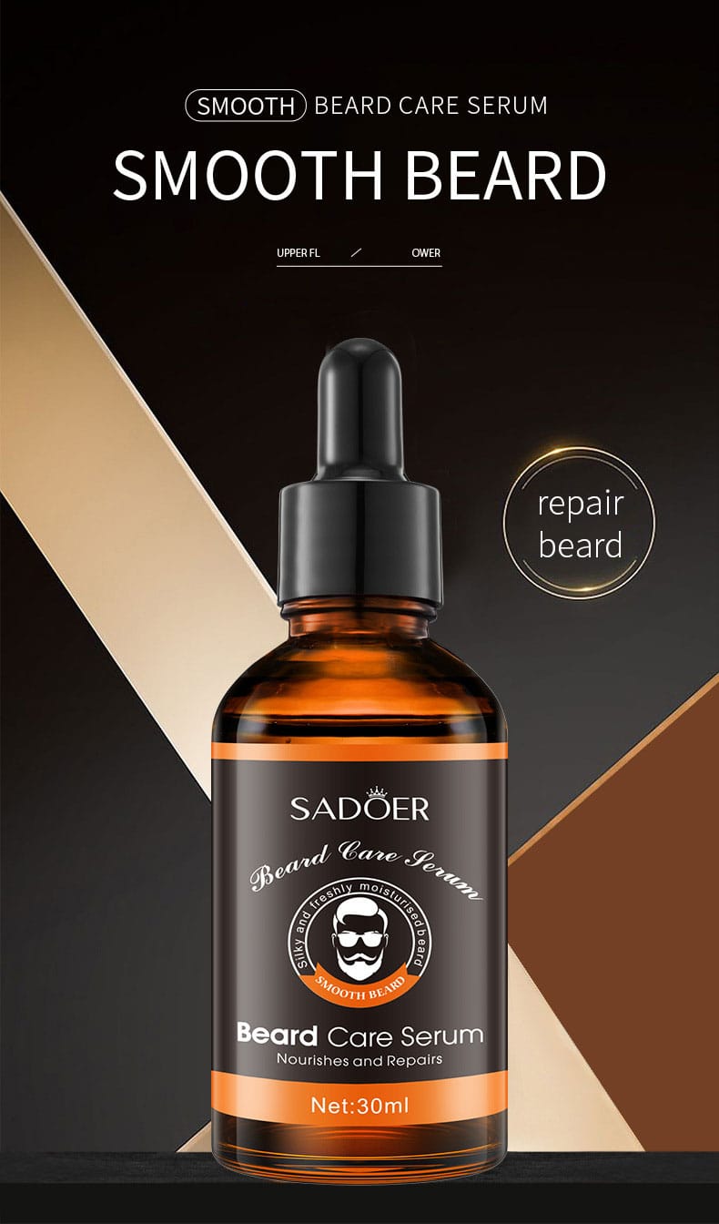 SADOER Beard Growth & Beard Care Essential Oil For Men Beard Grooming Treatment Beard Serum 30ml - SD94242