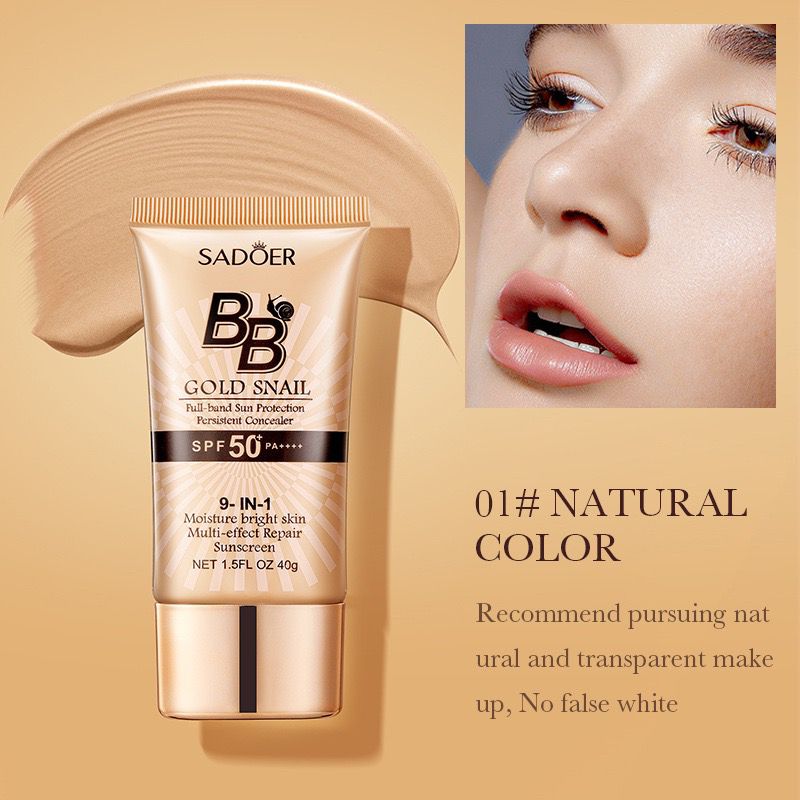 Sadoer Gold Snail Concealer Isolation BB Cream long-lasting sunscreen Makeup Tool 40g (SD05169, SD05176)
