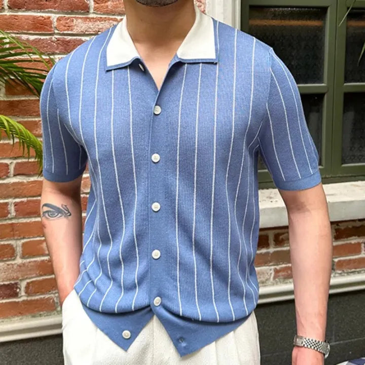 Vybe - Contrast Collar Polo - Aqua