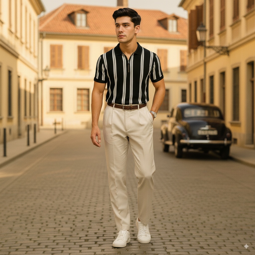 Vybe - Quarter Zipper Polo - Black