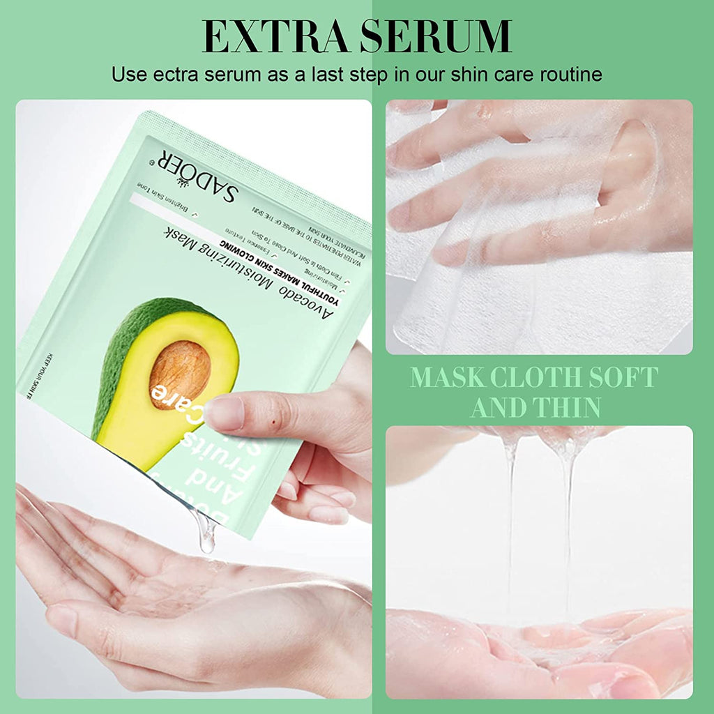 SADOER / Bioaqua Bundle of 12pcs & 15pcs Facial Face Sheet Mask, Hydrating, Radiance Boost, Calming, Moisturizing, Skin Care Sheet Masks