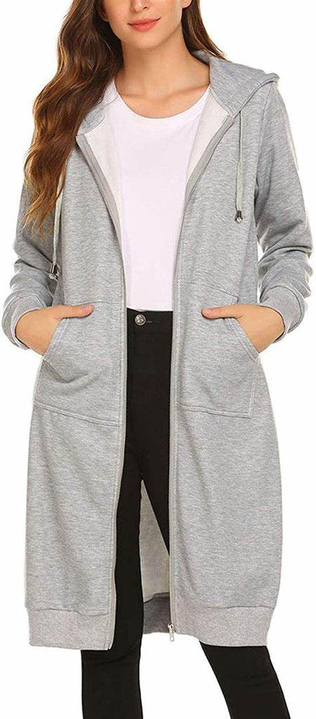 VYBE Long Zipper Hoodie Grey