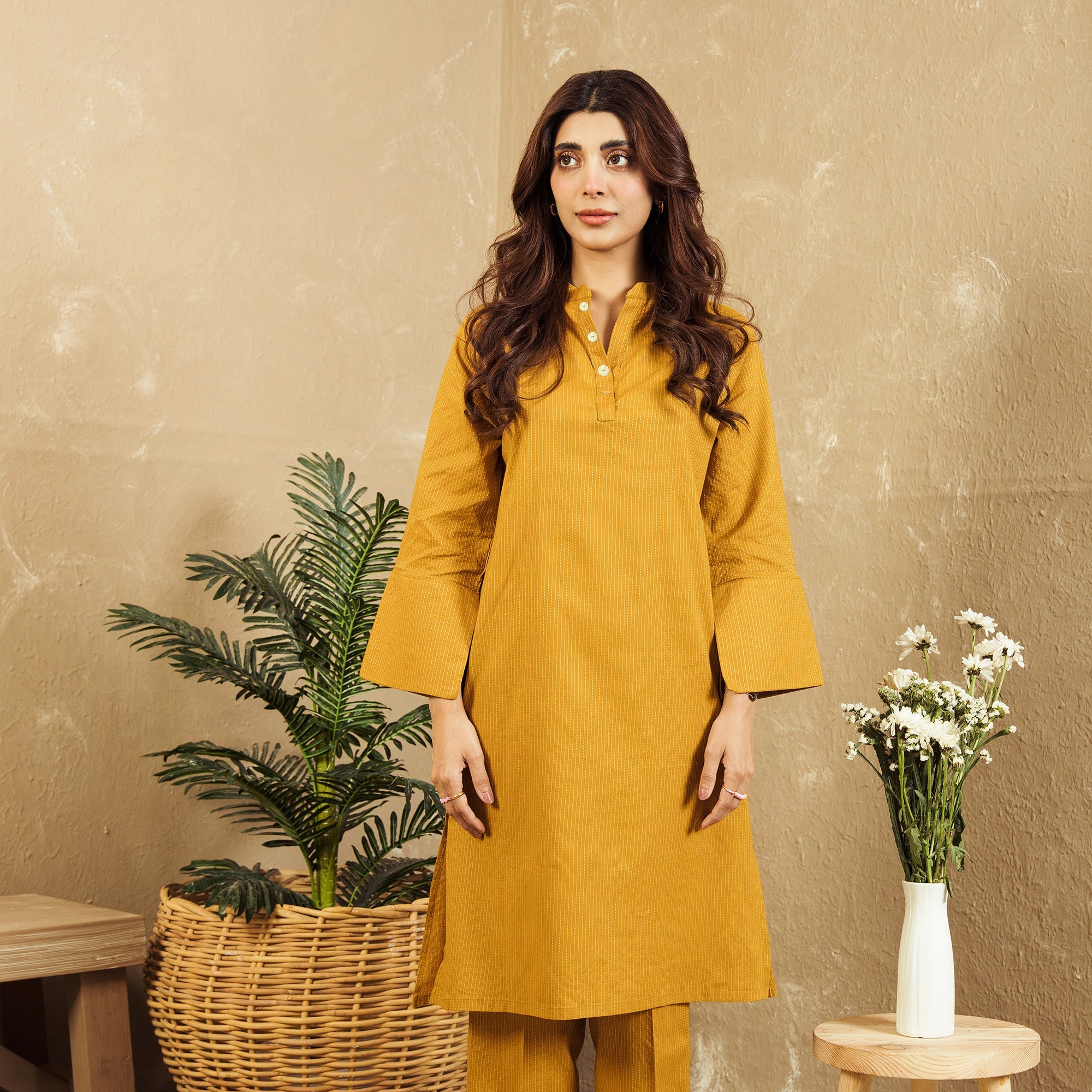VYBE- Basic Co-Ord-Opal Mustard