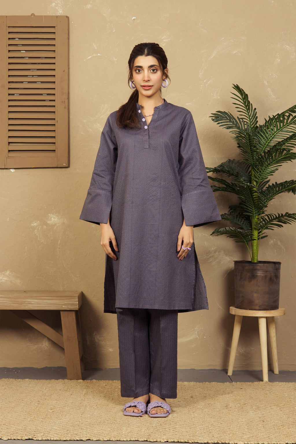 VYBE- Basic Co-Ord-Opal Gray