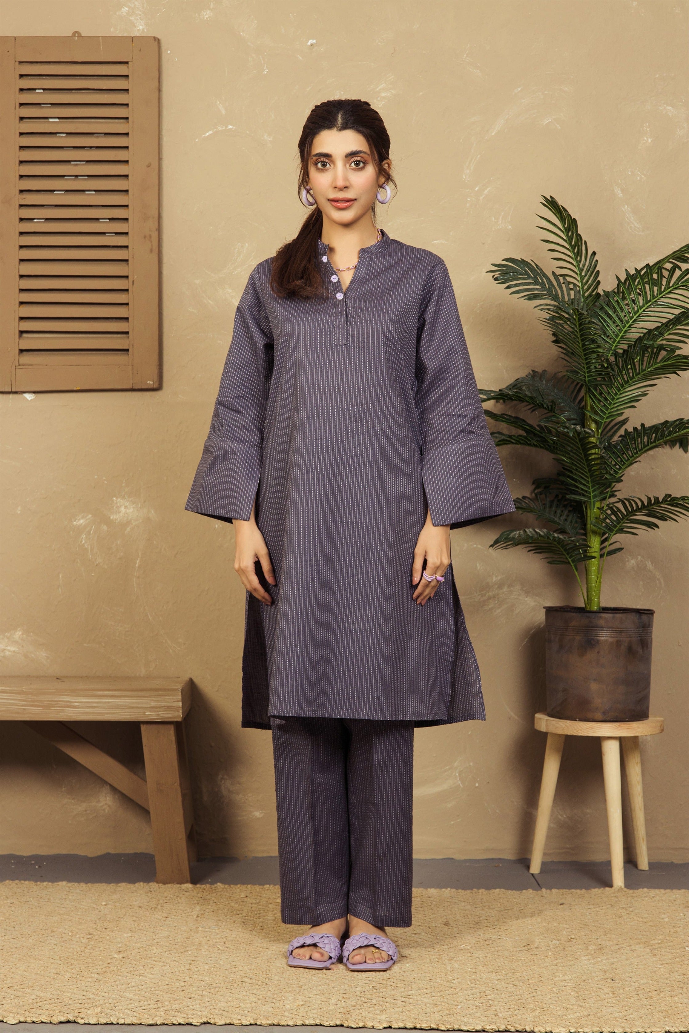 VYBE- Basic Co-Ord-Opal Gray
