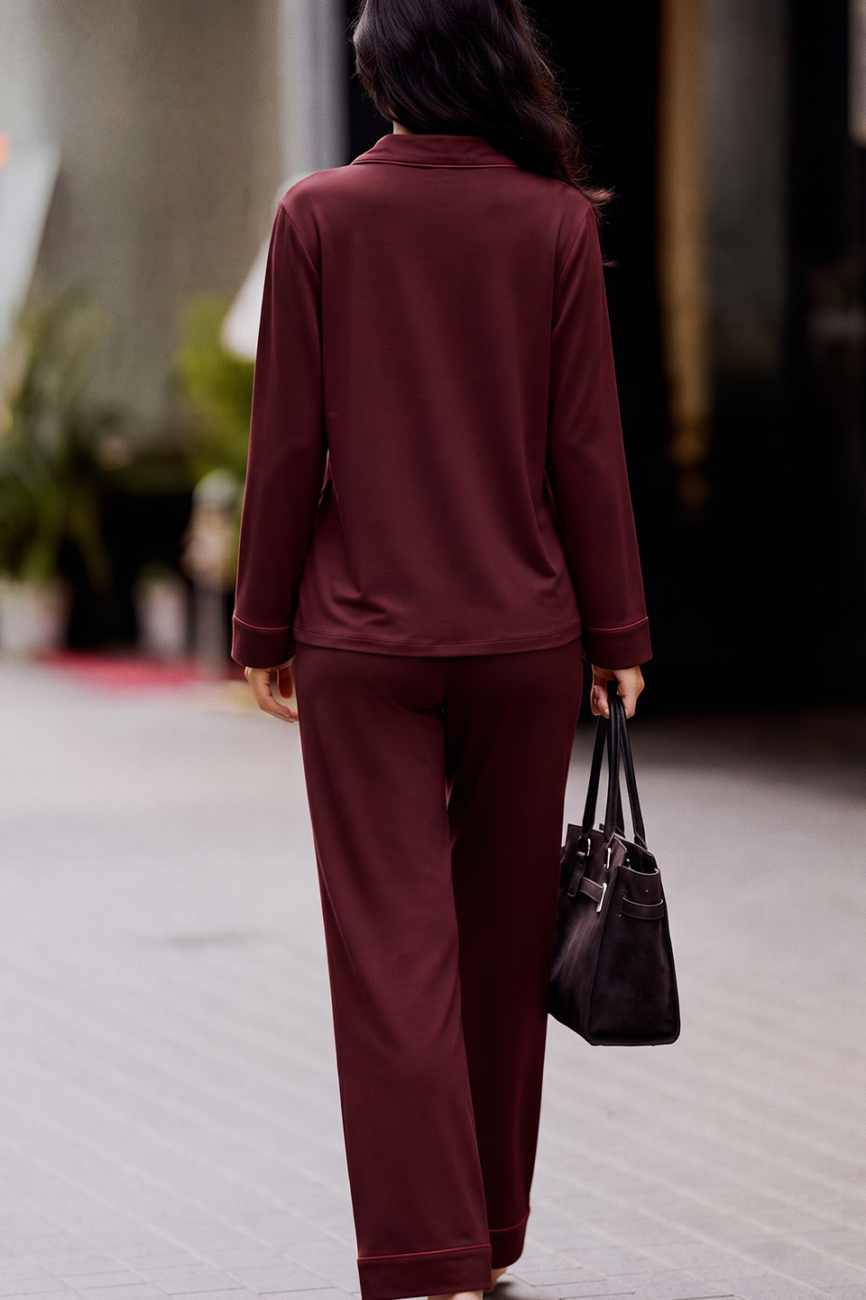 Cloud Pajama Set - Deep Red