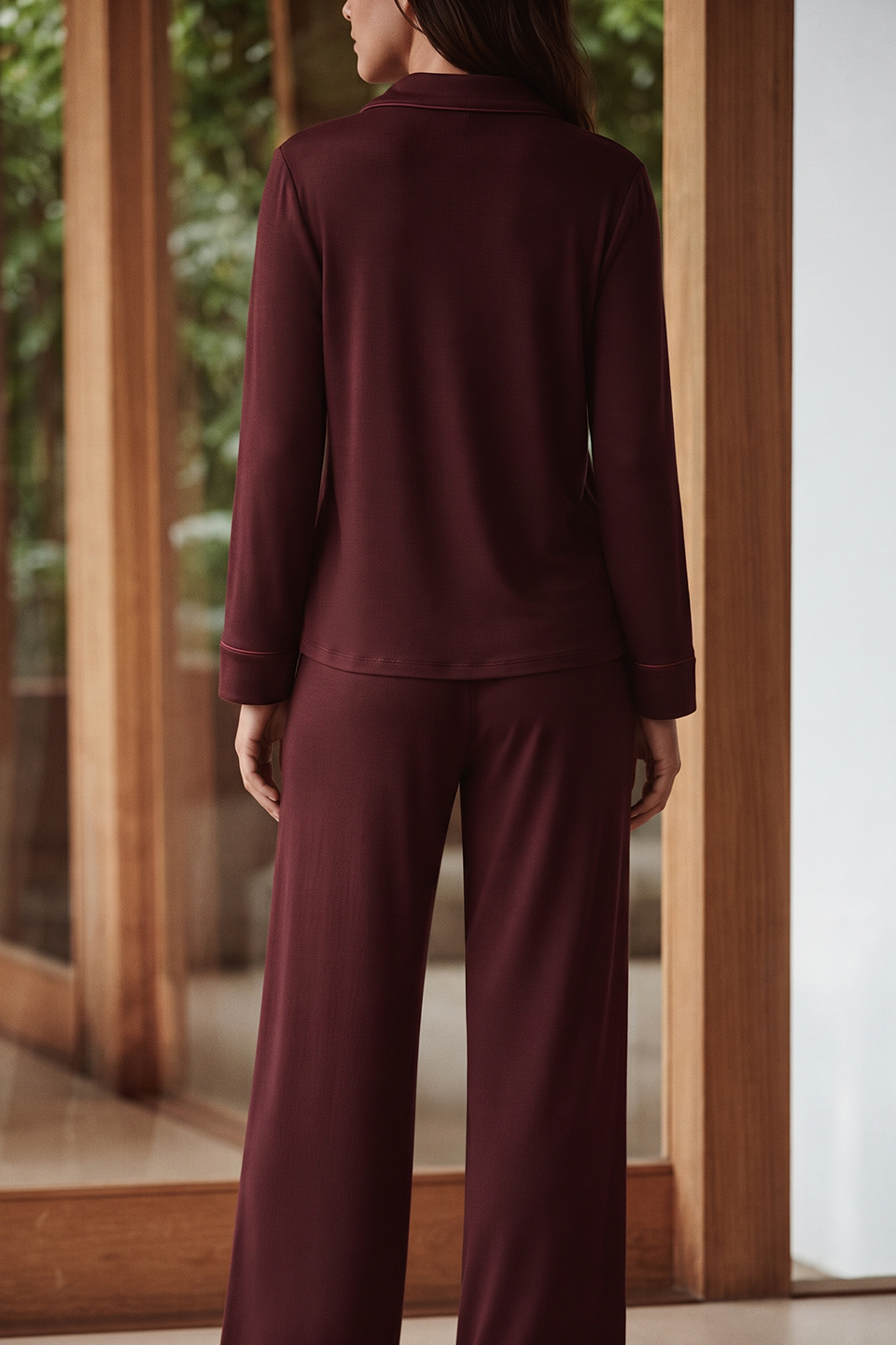 Cloud Pajama Set - Maroon