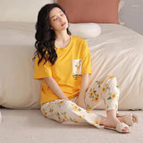 VYBE -  Pocket Flower Mustard Printed PJ suit