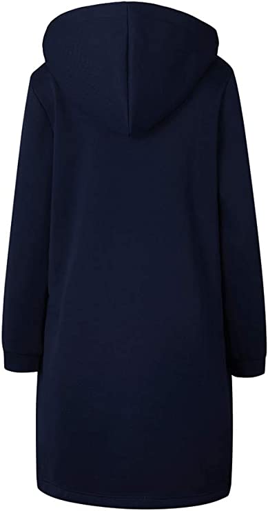 VYBE- Long Zipper Hoodie- Navy Blue