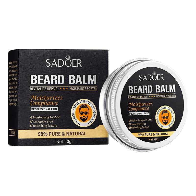 SADOER Natural Beard Growth Anti Hair Loss Pack Of 2 Beard Care Series Oil 30 ml & Balm 20gm
