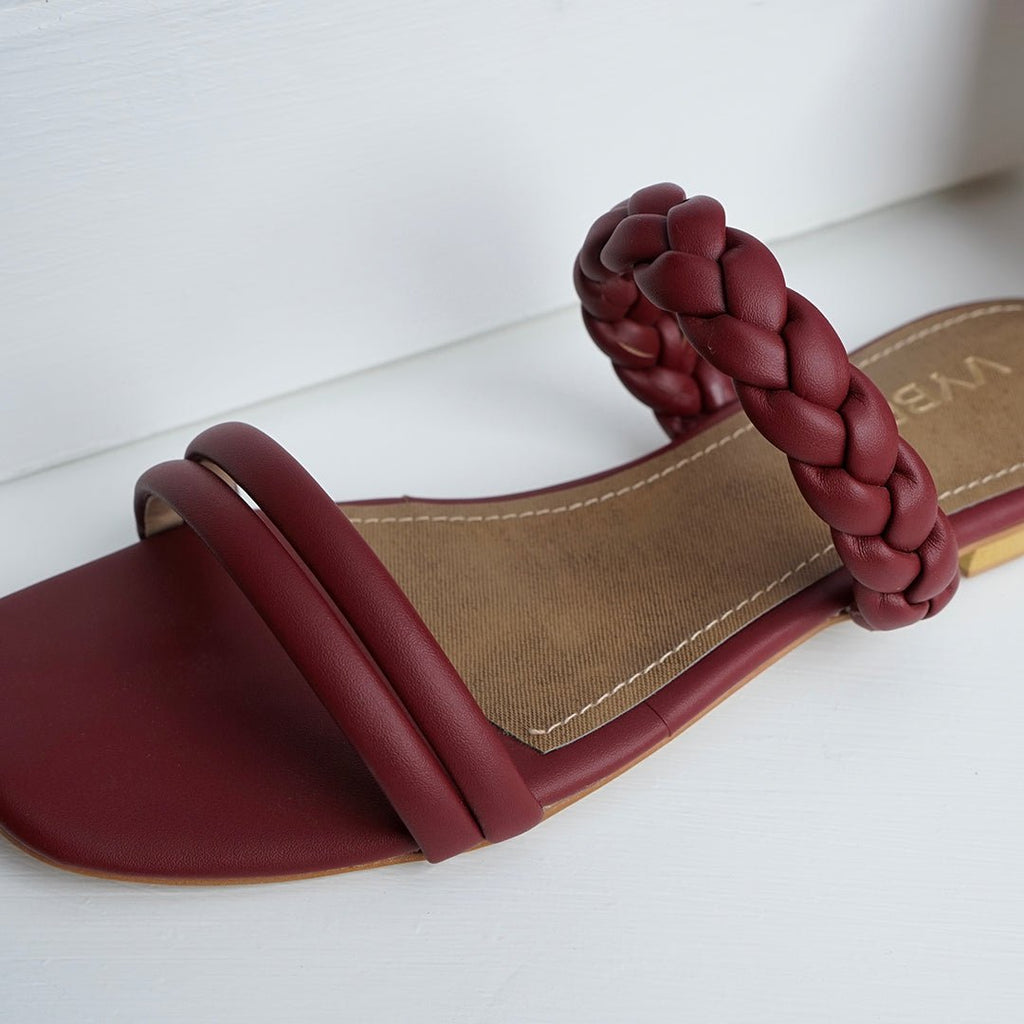 VYBE- Weave Slide Double Strap-Maroon
