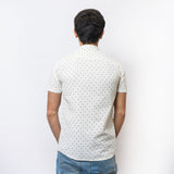 VYBE -Casual Shirt Half Sleeve-White Black Prnt