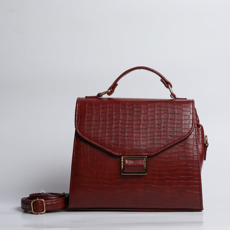 Vybe- Cross Body Front Buckle-Maroon