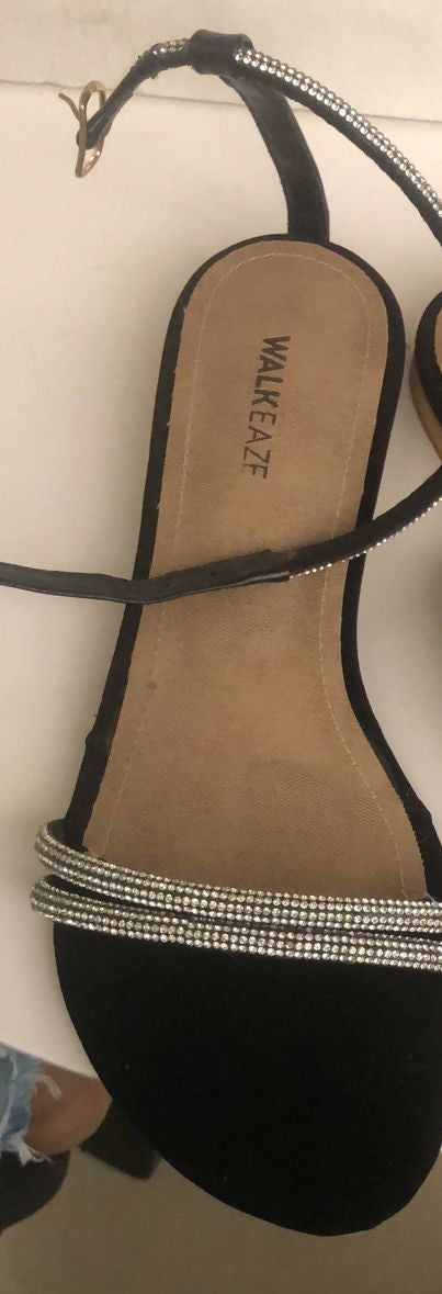 Two Shine Strap Sandal Black