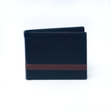 Wallet Black With Brown Pipping