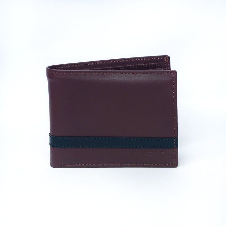 VYBE - Wallet  Brown With Black Pipping