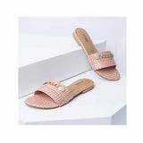 VYBE Pink slides with chain