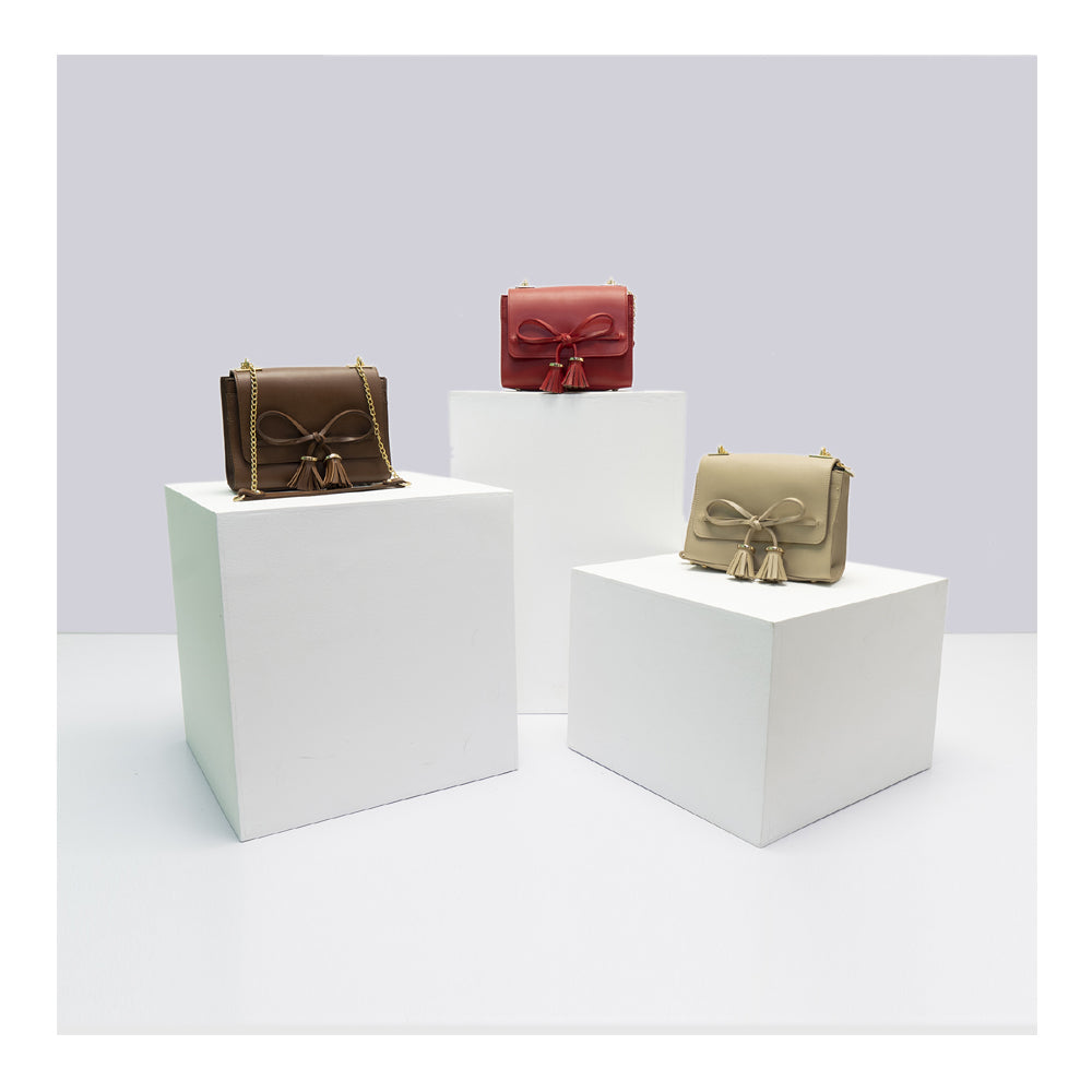 VYBE - Biege Cross Body Bag With Bow