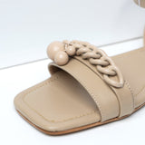 VYBE- Chain Flat Sandals- Biege