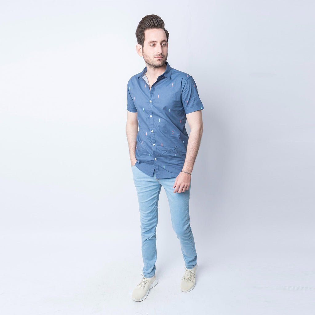 VYBE - Casual Shirt, Surfing Vibes- Blue