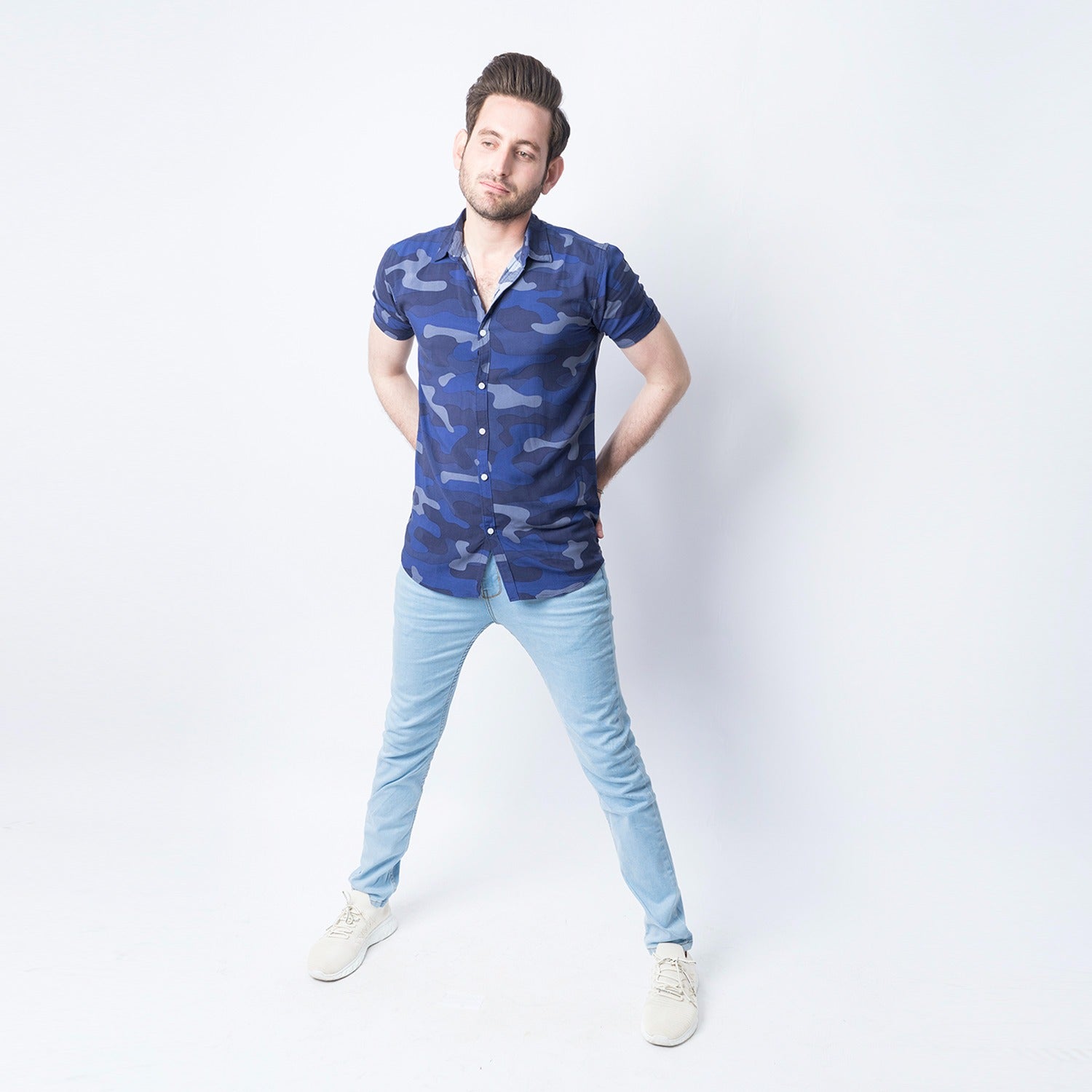 VYBE - Casual Shirts, camouflage Blue