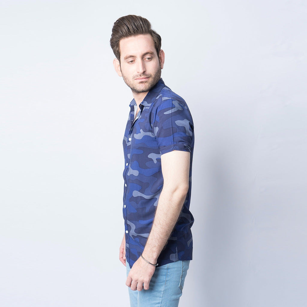 VYBE - Casual Shirts, camouflage Blue