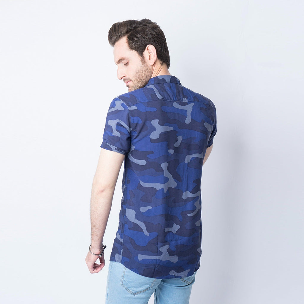 VYBE - Casual Shirts, camouflage Blue