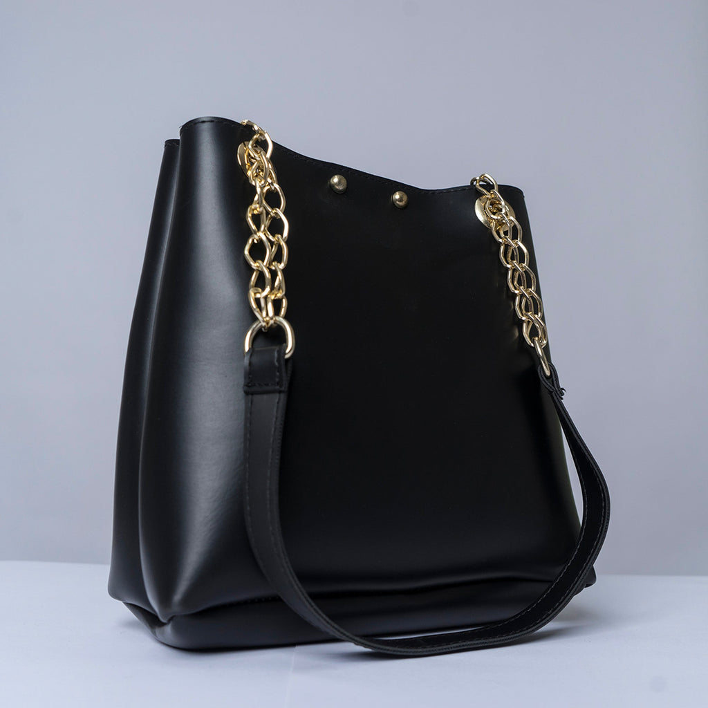 Chain Shoulder Bag- Black