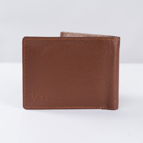 VYBE- Men's Wallet Milled Leather-Brown