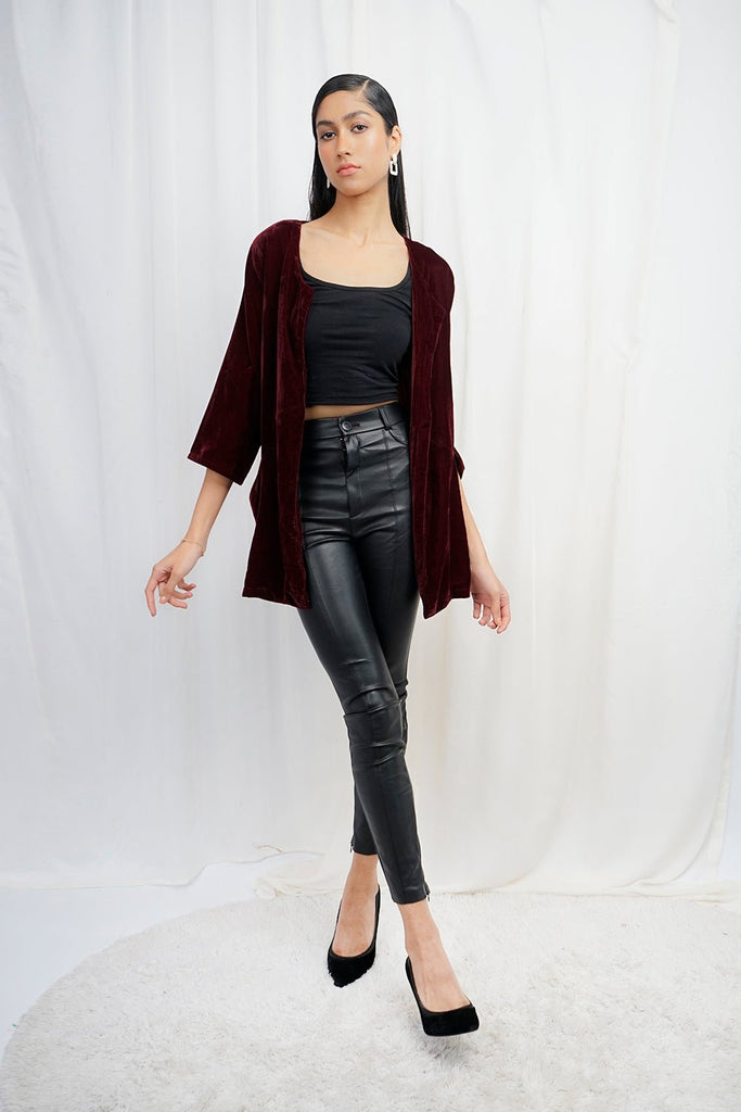 VYBE - velvet coat- maroon