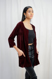 VYBE - velvet coat- maroon