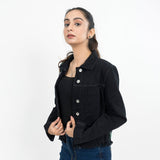 Basic  Black Denim Jacket