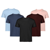 VYBE- Pack of 5 T-shirts  (Black, Charcoal, Cream, Ice blue, light pink )