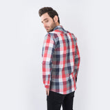 VYBE- Casual Shirts. Old guitar, Blue/Red check