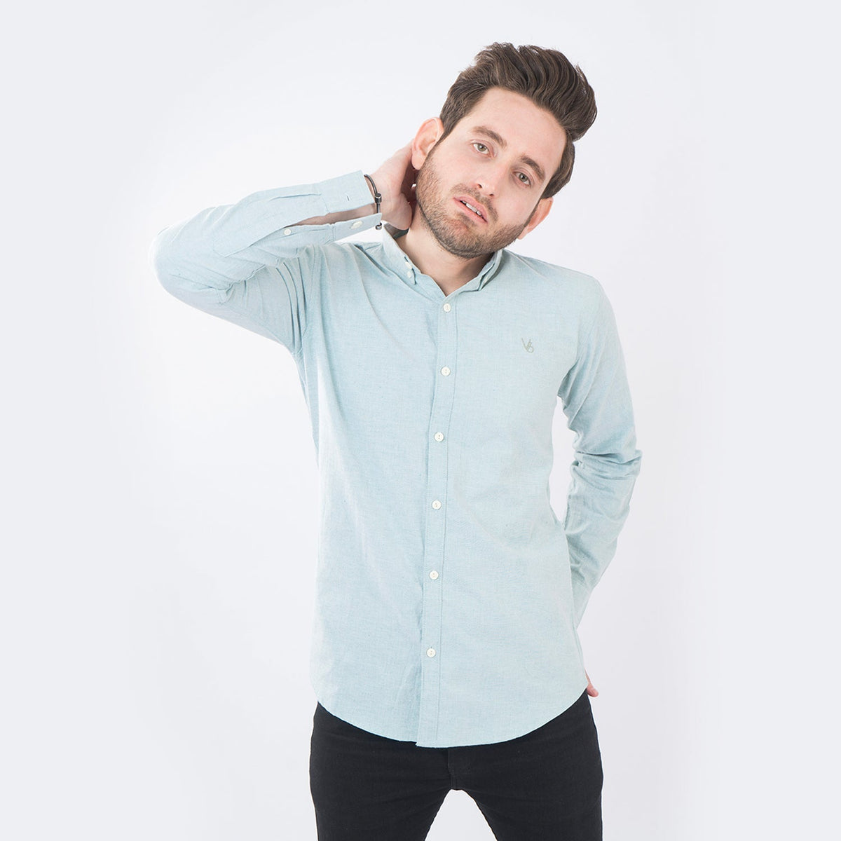 VYBE- Casual Solid Shirts- Mint Green