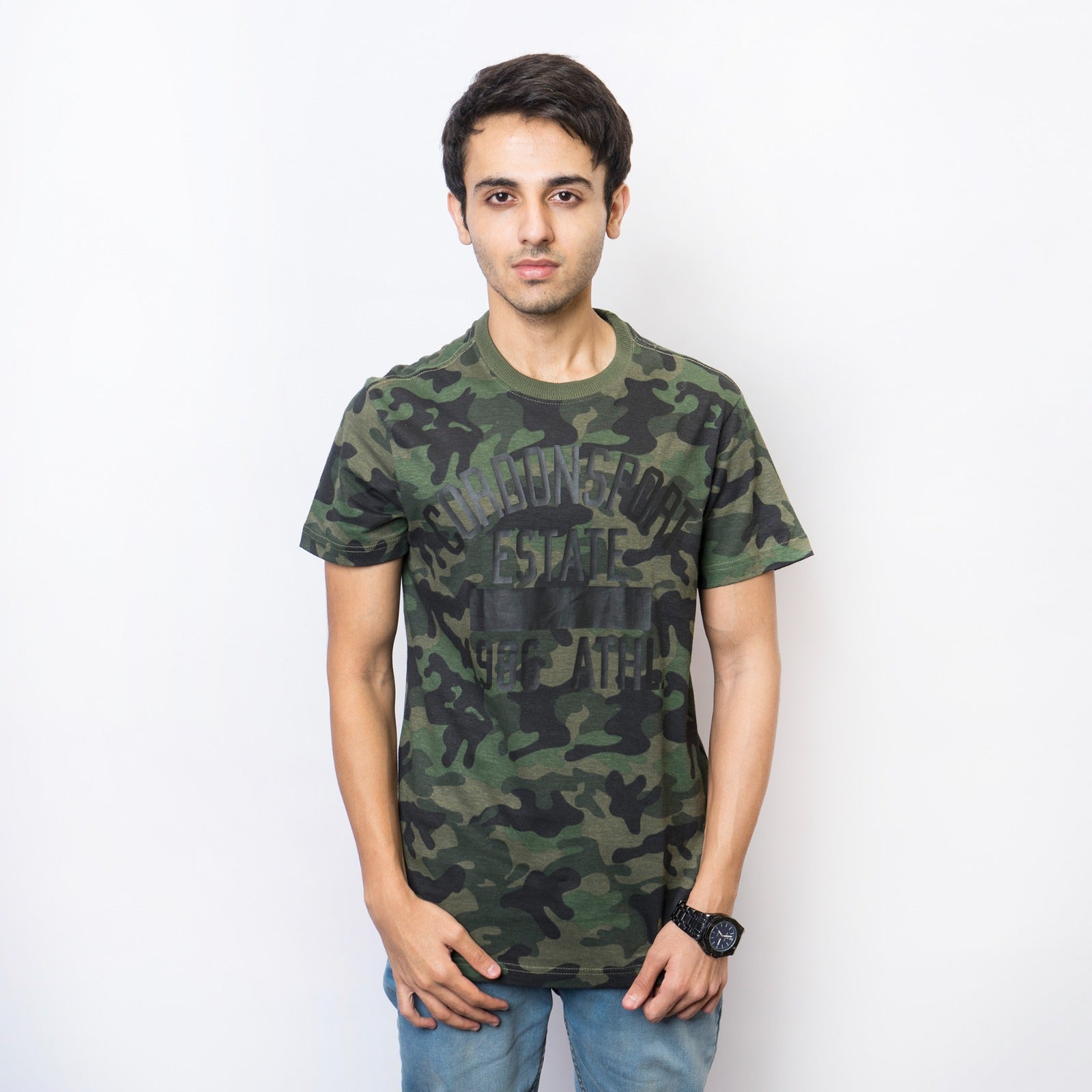 VYBE -Printed T Shirt-Commando Print Cordon Shirts 1986