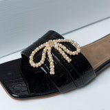 VYBE - Jewel Bow slides- Black