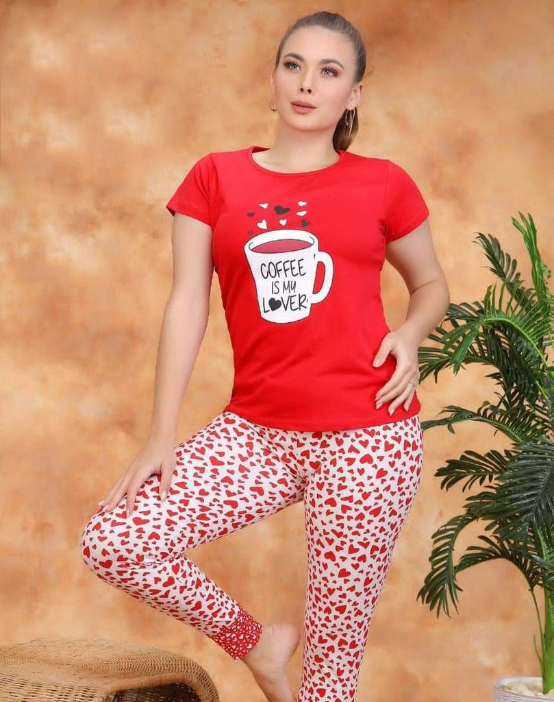 Vybe-Coffee Is My Lover Red Pj Set