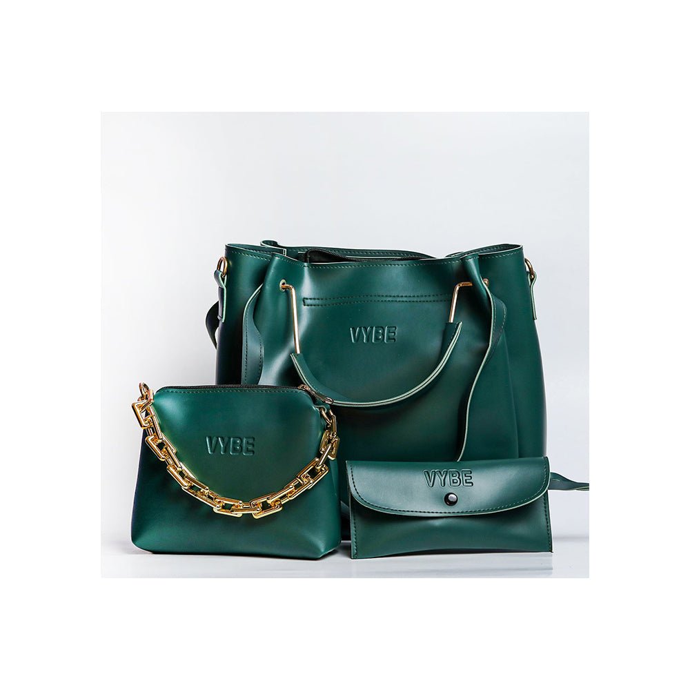 VYBE Three pcs handbag- Green