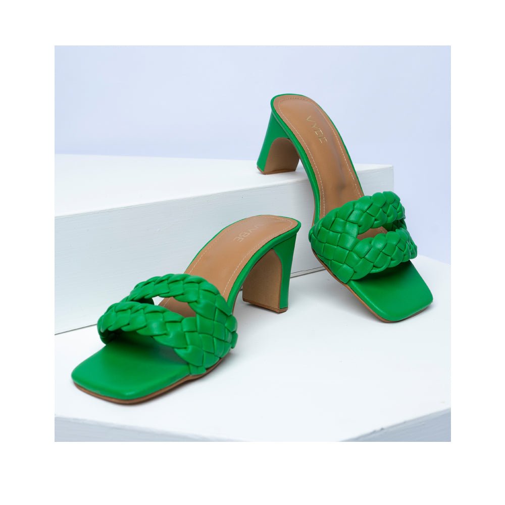 Vybe- Mules Weave Shoe-Green