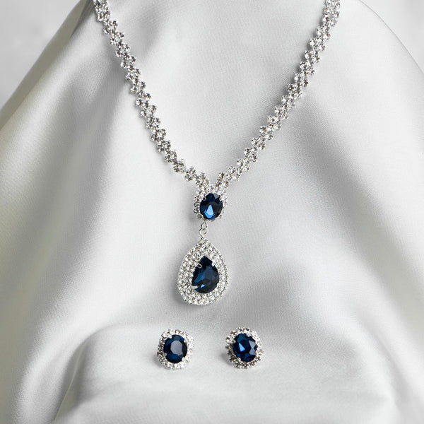 VYBE- Rhinestone Decor Necklace & Earrings