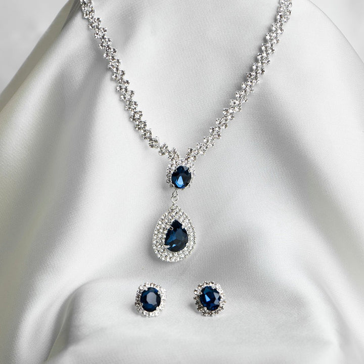 VYBE- Rhinestone Decor Necklace & Earrings